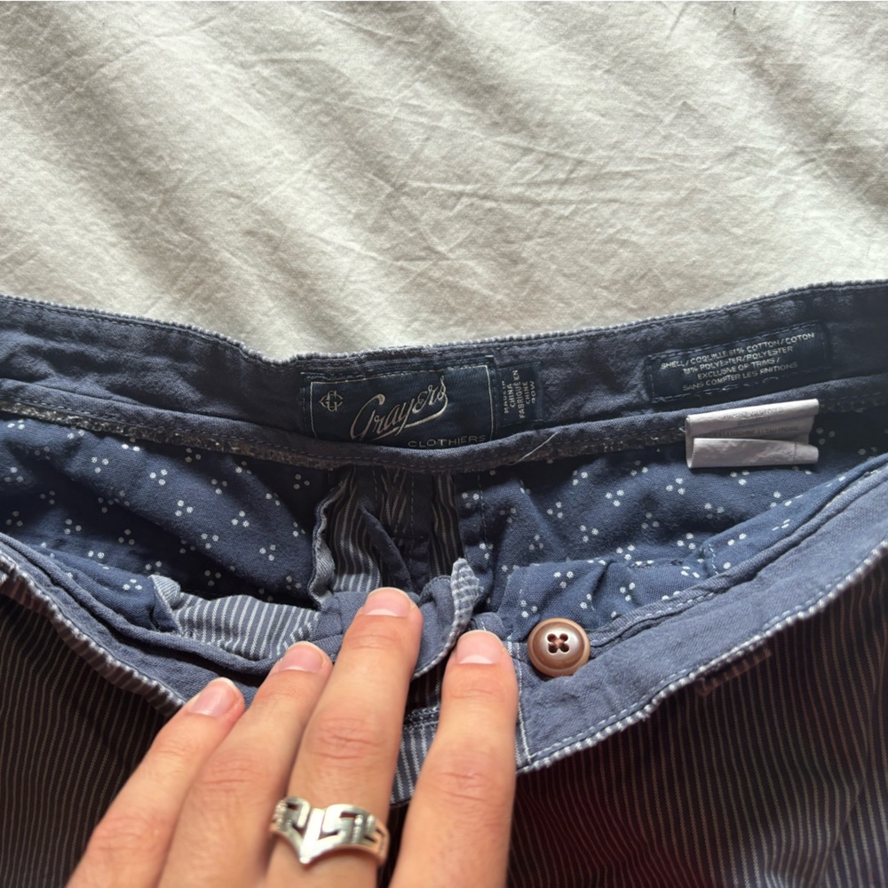 Men’s striped navy blue and grey shorts